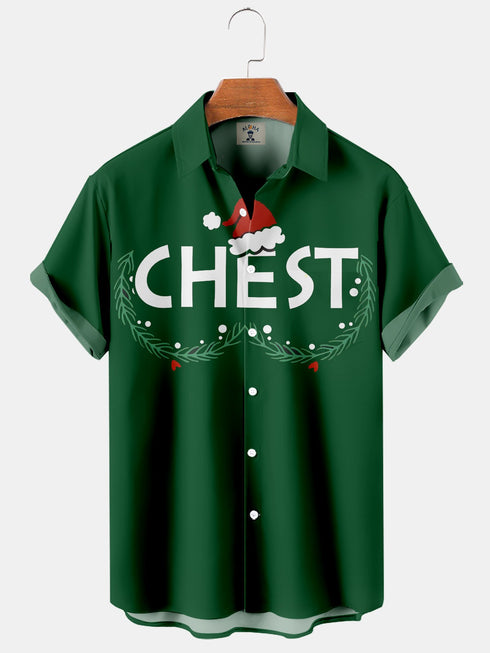 Men's Christmas Funny Graphic Short Sleeve Hawaiian Shirt